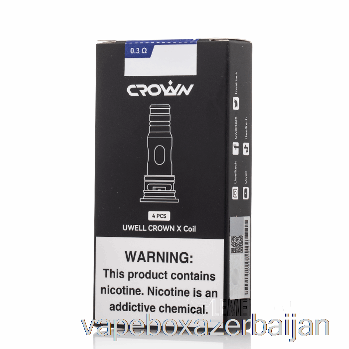 Vape Box Azerbaijan Uwell Crown X Replacement Coils 0.3ohm Crown X Coils